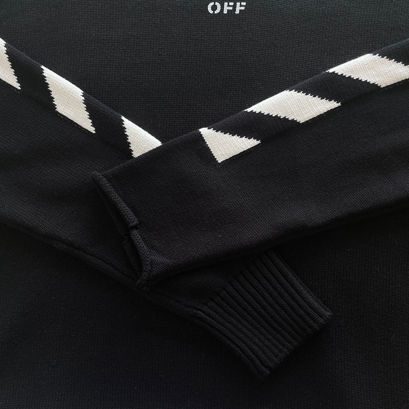 Off-White Diag Arrows Knit Sweater Olive / Orange