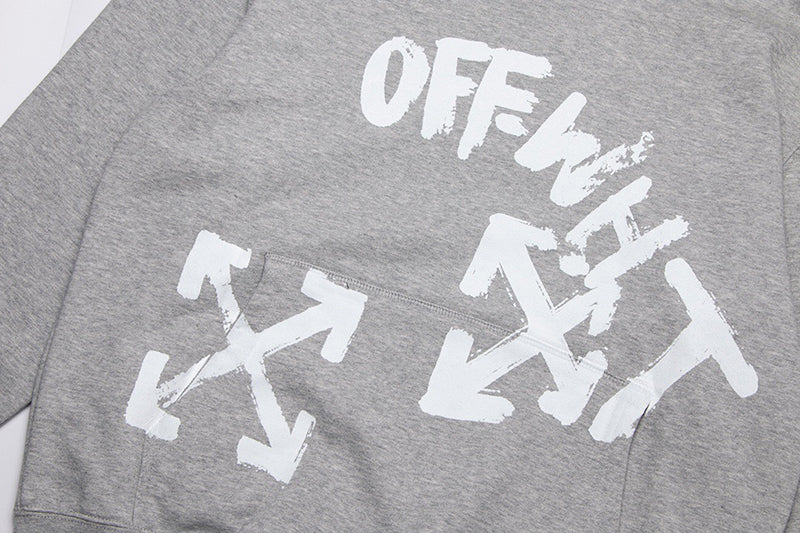 OFF-WHITE Black Paint Script Skate Hoodie Black