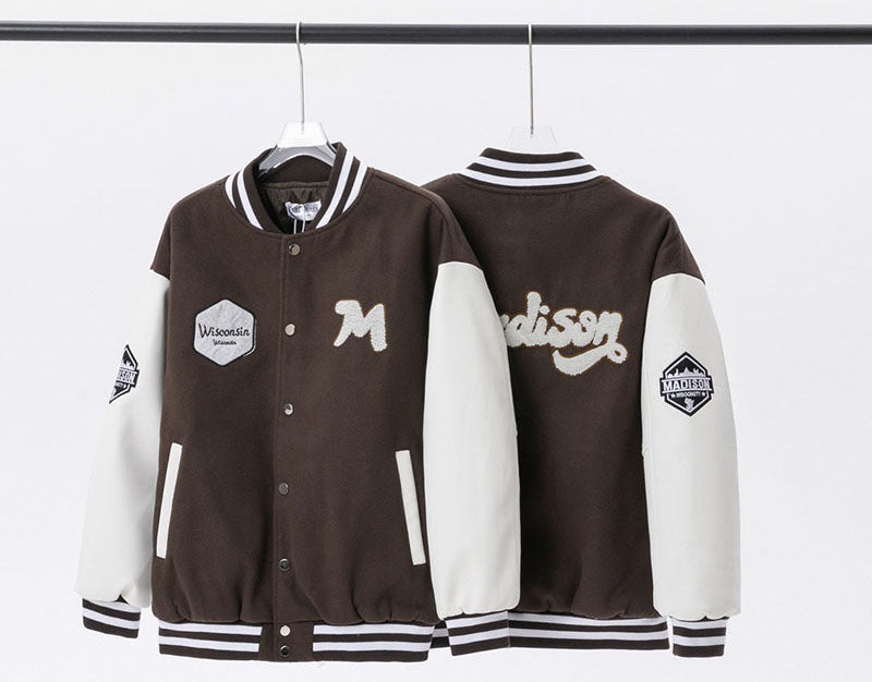 Madison Wisoonsty Varsity Jacket Brown