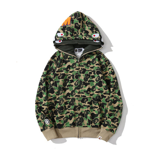 BAPE Color Camo Shark Wide Full Zip Double Hoodi