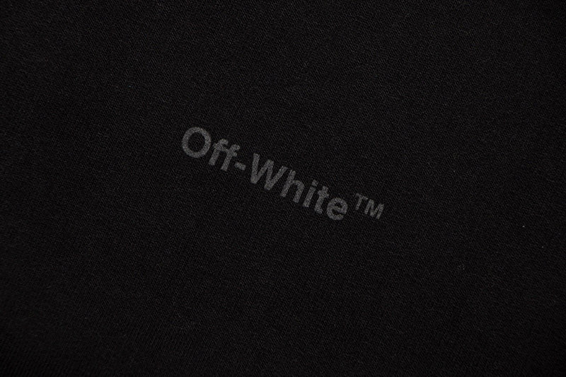 OFF-WHITE RUBBER STRIPES SKATE CREW SWEAT Black