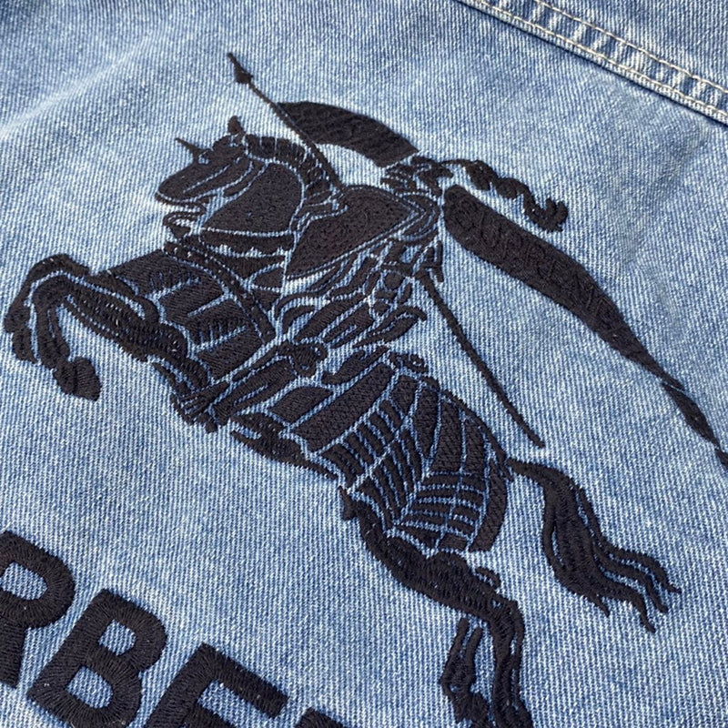Supreme Burberry Denim Trucker Jacket Washed Blue