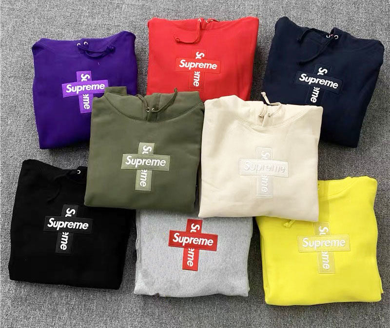 Supreme Cross Box Logo Hooded Sweatshirt