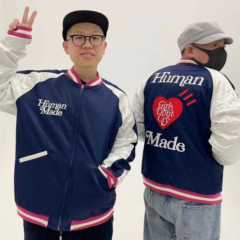 Human Made Girls Dont Cry Satin Varsity Jacket