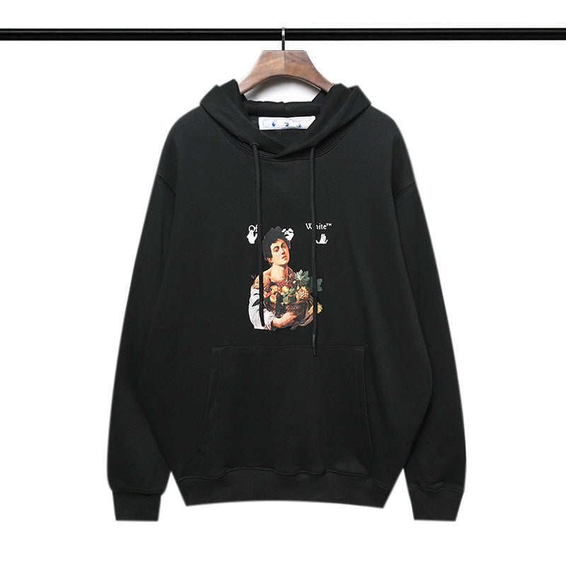 Off-White Caravaggio Boy Hoodie White Black