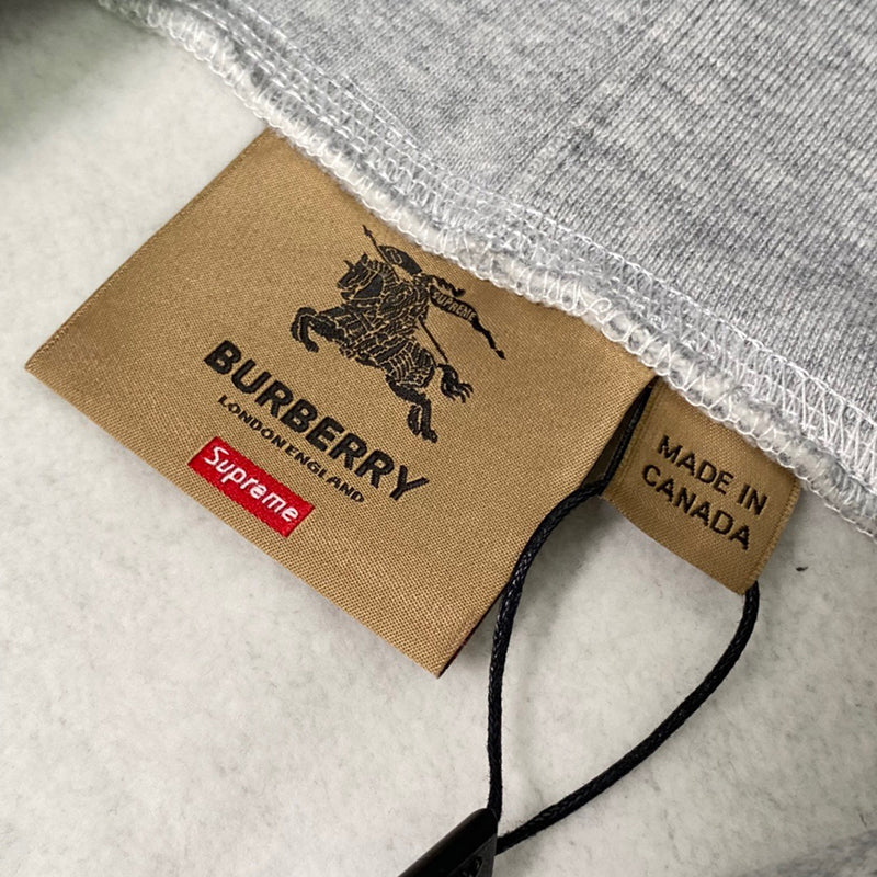 Supreme Burberry Box Logo Hooded Sweatshirt Light Pink
