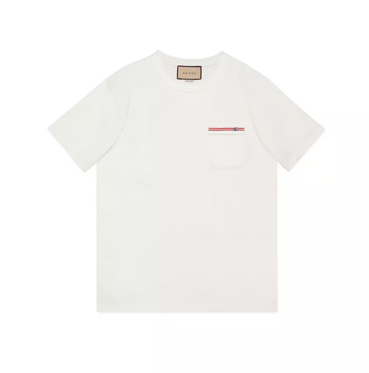 GUCCI Embroidered Pocket Cotton T-shirt