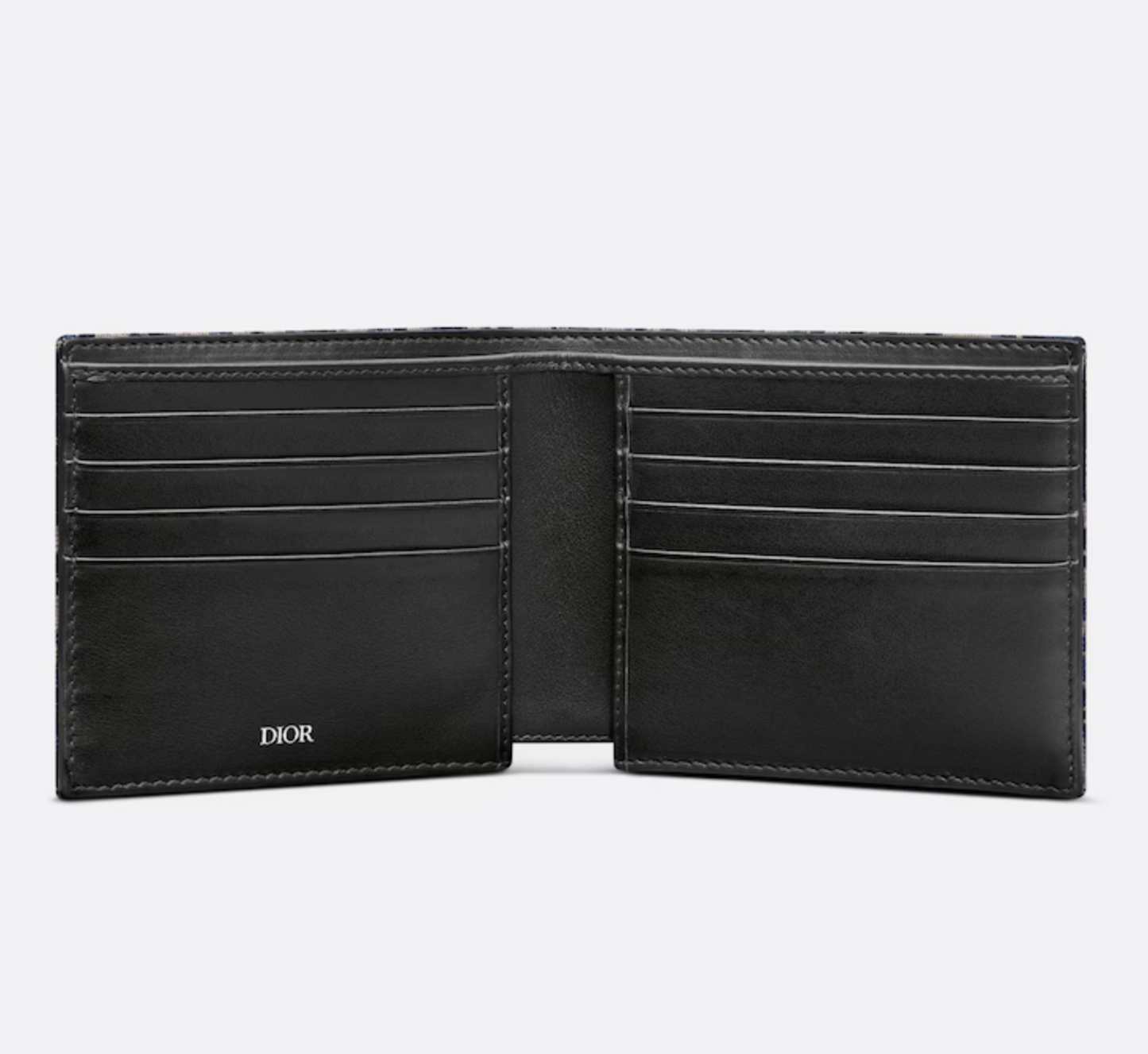 Dior Oblique Jacquard Wallet Beige and Black