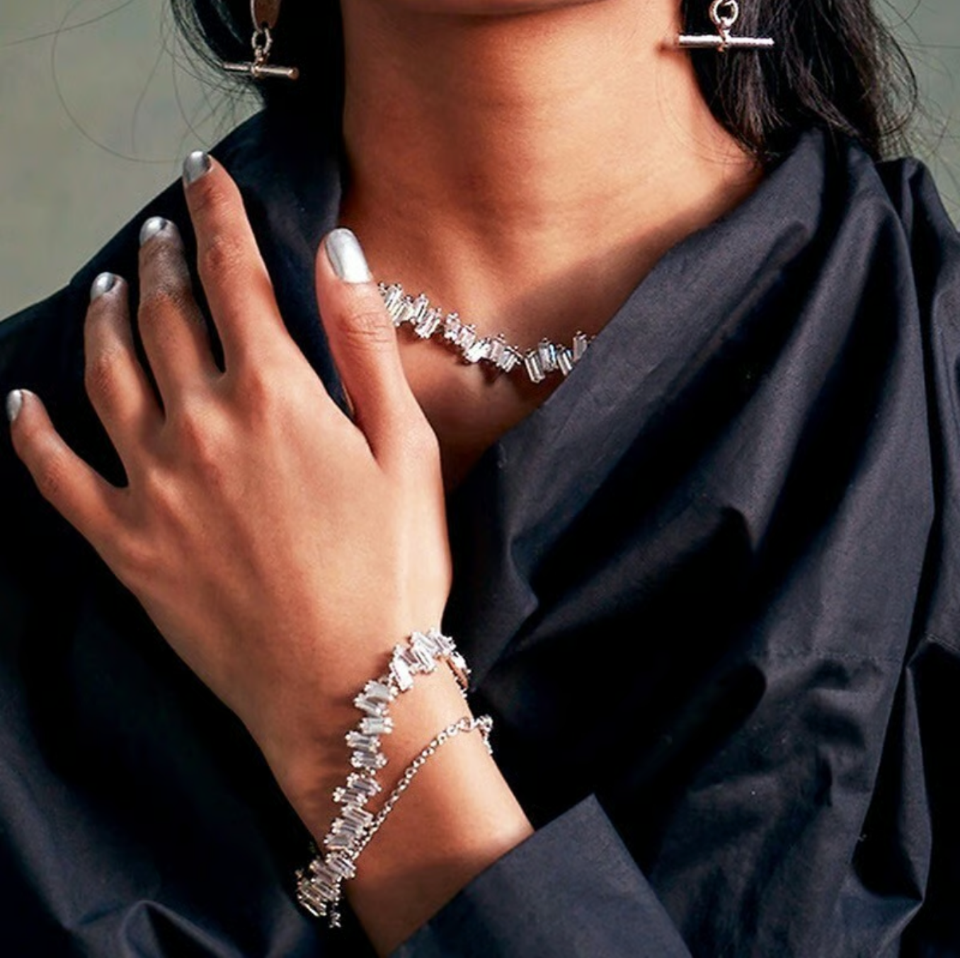 Vivienne Westwood Diamante Square Crystal Necklace