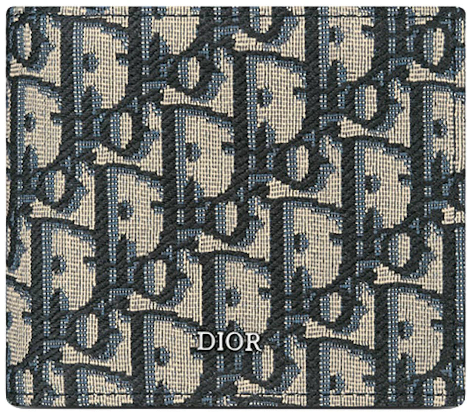 Dior Oblique Jacquard Wallet Beige and Black