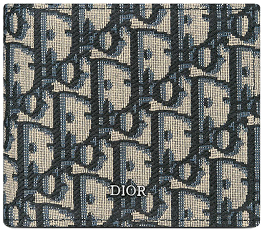 Dior Oblique Jacquard Wallet Beige and Black