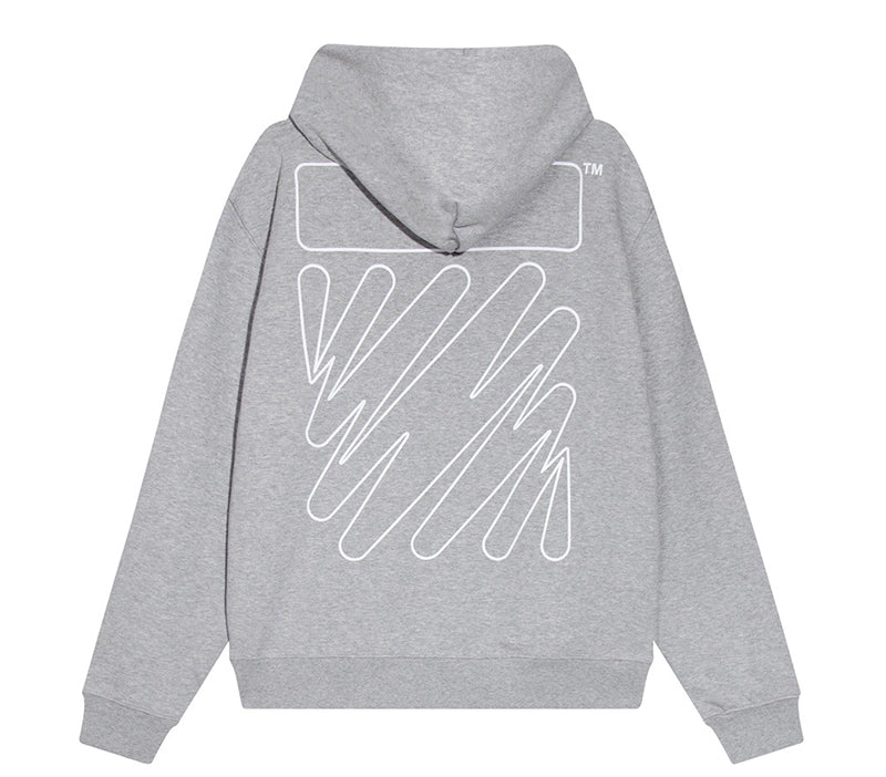 Off-White Gray Wave Diagonals Hoodie