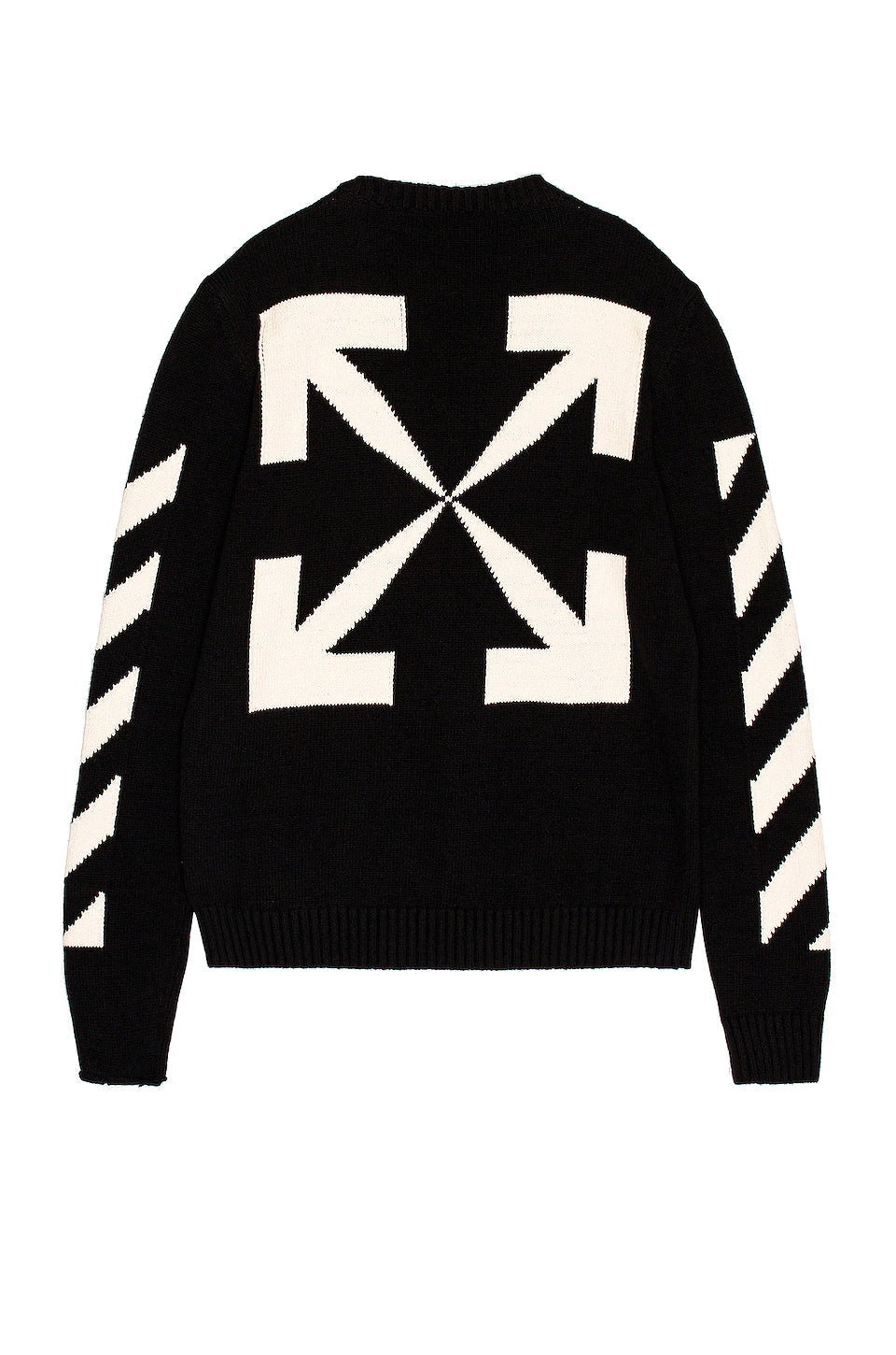 Off-White Diag Arrows Knit Sweater Black Light Grey / White