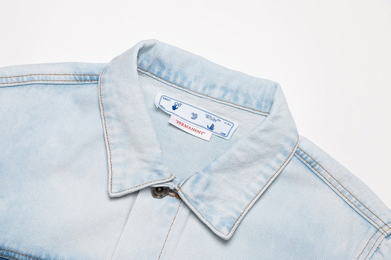 Off-White Diag Stripe Denim Jacket Blue/White
