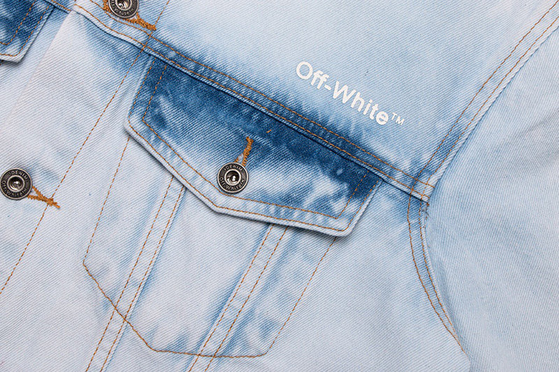 Off-White Diag Stripe Denim Jacket Blue/White
