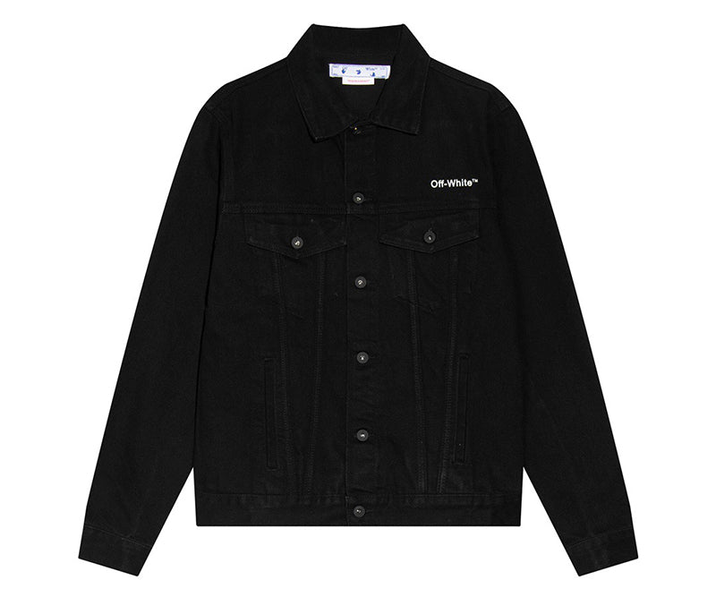 Off-White Diag Stripe Denim Jacket Black