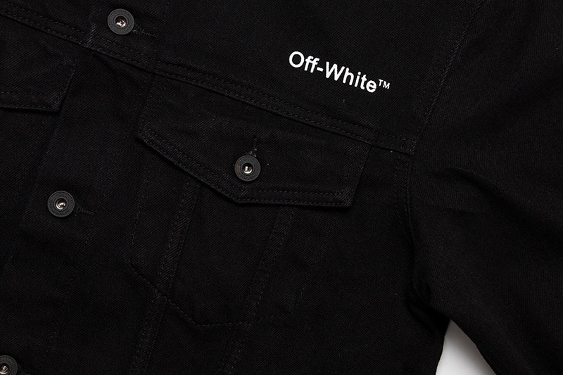 Off-White Diag Stripe Denim Jacket Black