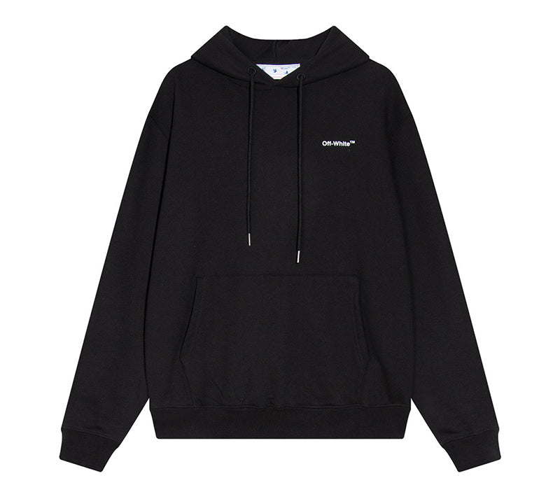 Off-White Black Wave Diagonals Hoodie