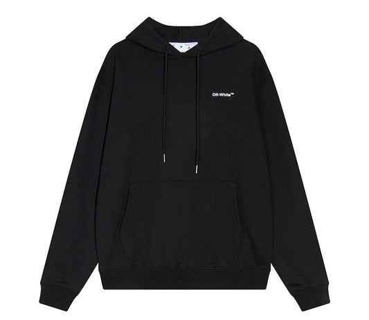 Off-White Black Wave Diagonals Hoodie