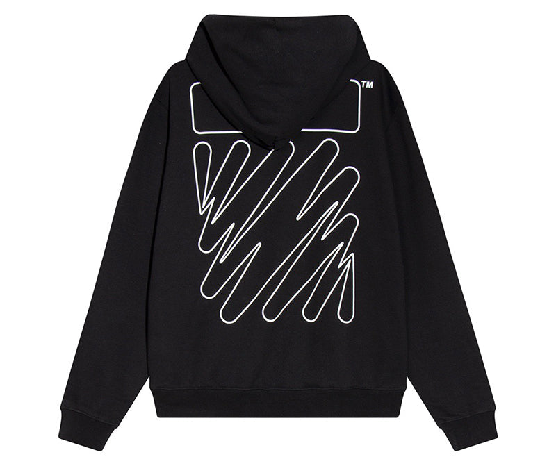 Off-White Black Wave Diagonals Hoodie