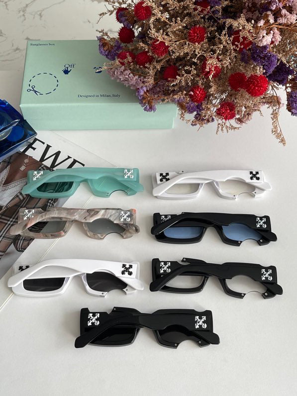 Off-White Cady Acetate 142mm Rectangular Sunglasses White / Smog