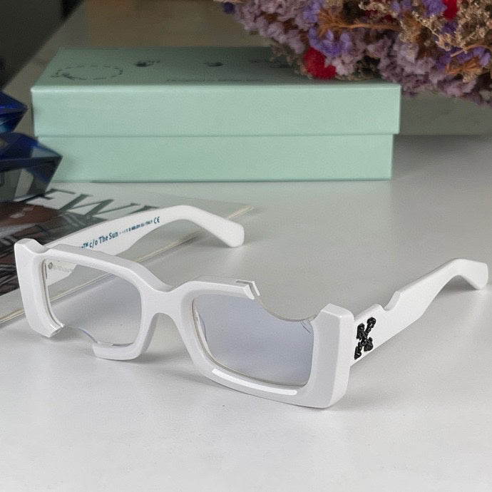 Off-White Cady Acetate 142mm Rectangular Sunglasses Transparent
