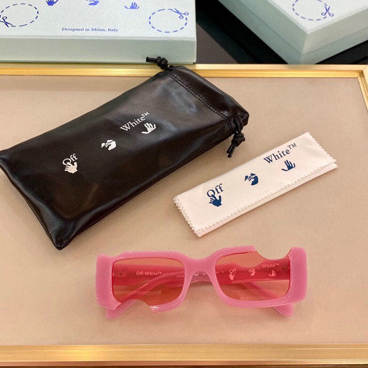 Off-White Cady Acetate 142mm Rectangular Sunglasses Pink
