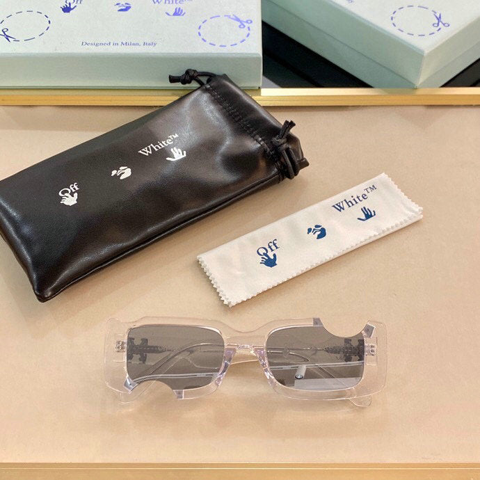 Off-White Cady Acetate 142mm Rectangular Sunglasses Transparent