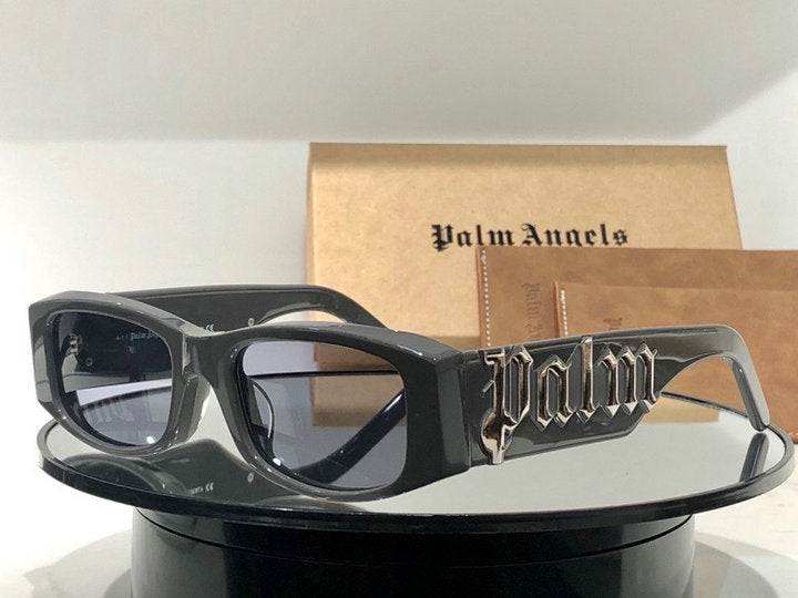 Palm Angels Angel Rectangle Frame Sunglasses White Orange