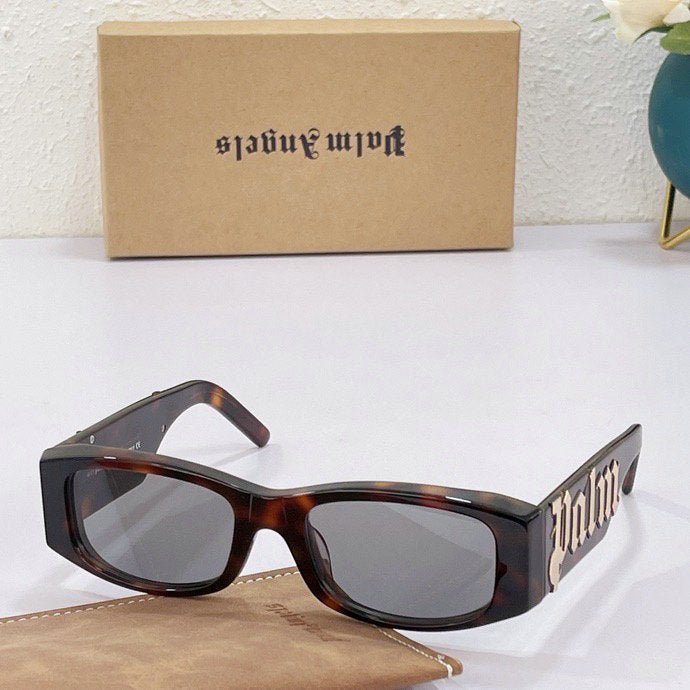 Palm Angels Angel Rectangle Frame Sunglasses White Orange