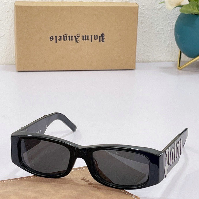 Palm Angels Angel Rectangle Frame Sunglasses White Orange