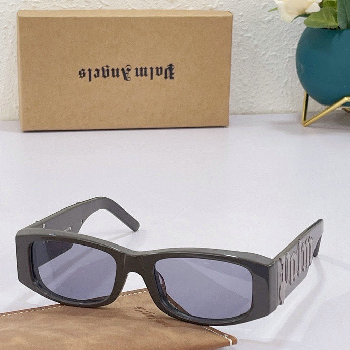 Palm Angels Angel Rectangle Frame Sunglasses White Orange