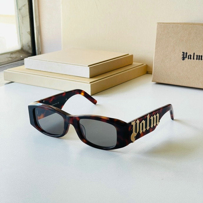 Palm Angels Angel Rectangle Frame Sunglasses White Orange