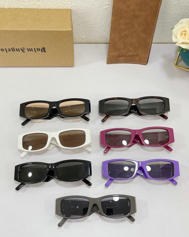 Palm Angels Angel Rectangle Frame Sunglasses Purple