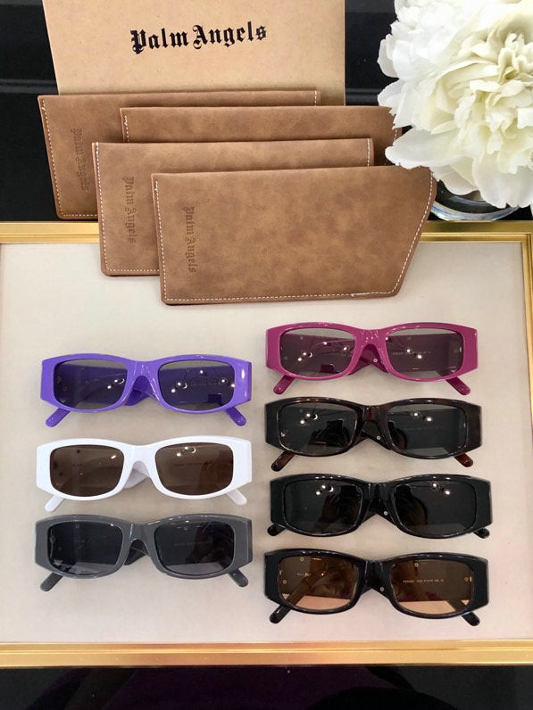Palm Angels Angel Rectangle Frame Sunglasses Purple