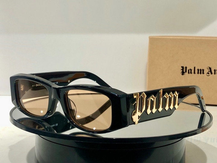 Palm Angels Angel Rectangle Frame Sunglasses White Orange