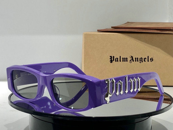 Palm Angels Angel Rectangle Frame Sunglasses White Orange