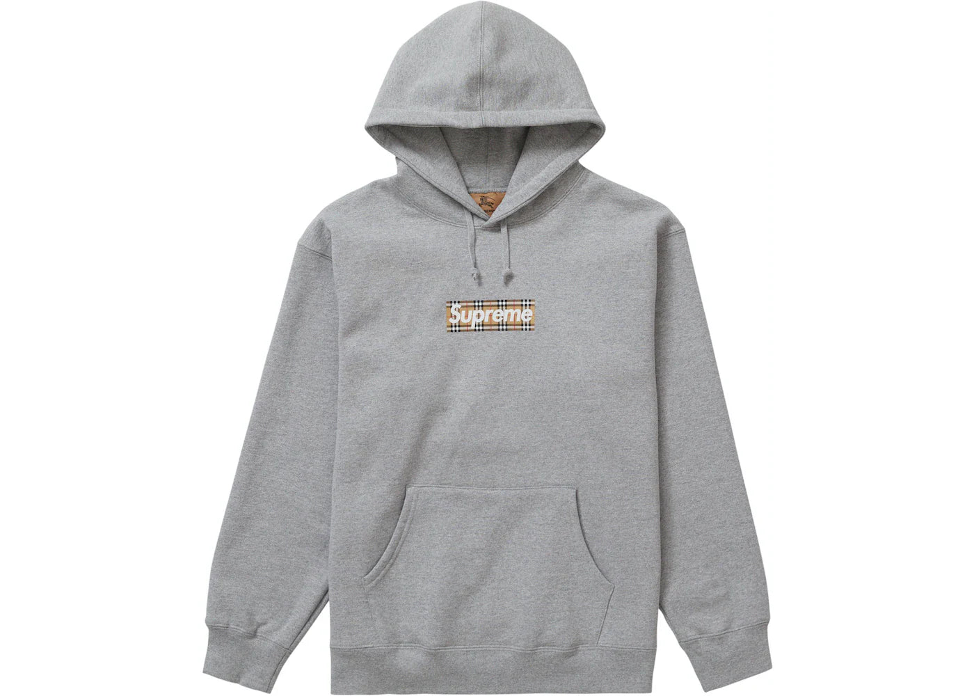 Supreme Burberry Box Logo Hooded Sweatshirt Black