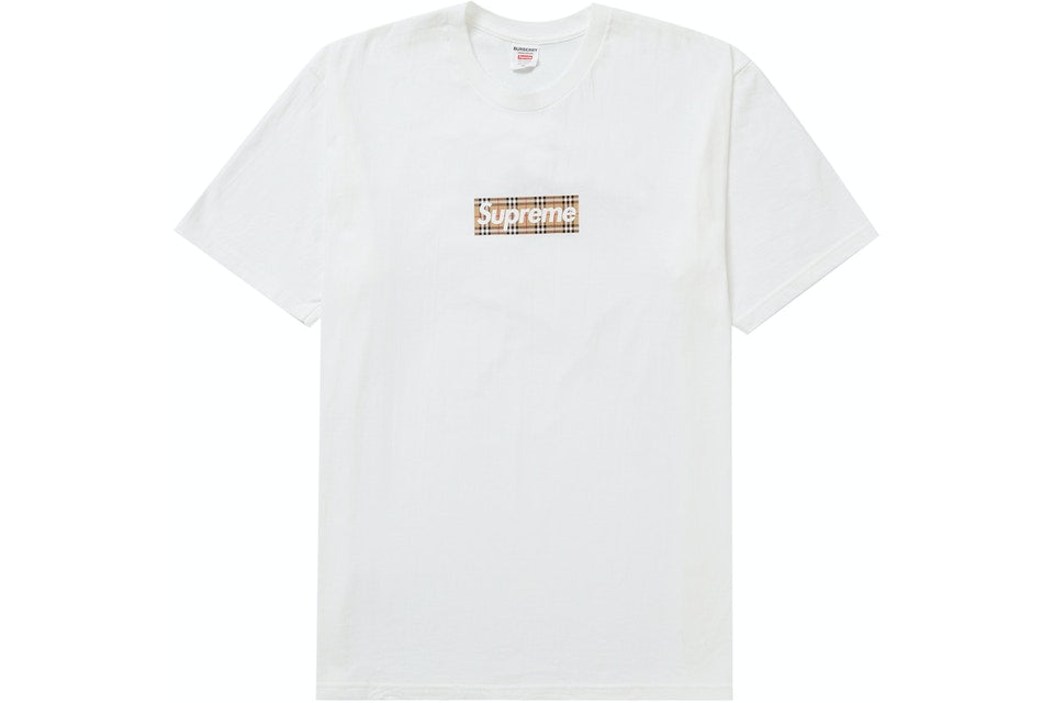 Supreme Burberry Box Logo Tee Black