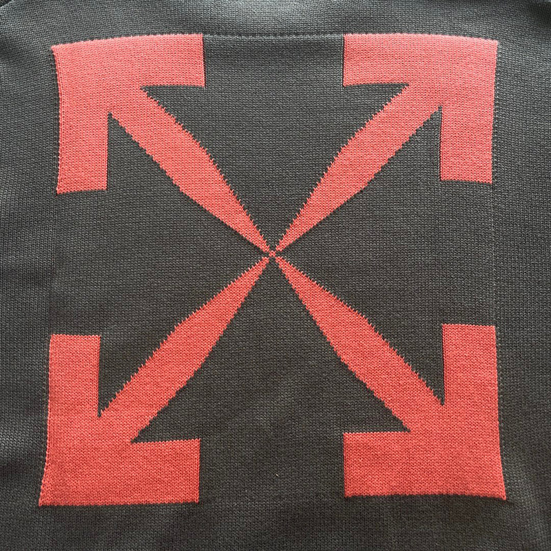 Off-White Diag Arrows Knit Sweater Olive / Orange