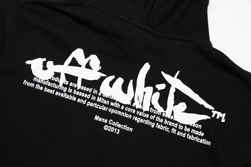 OFF-WHITE Black Paint Script Skate Hoodie Black