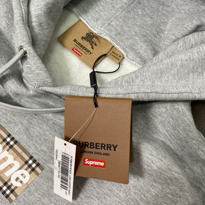 Supreme Burberry Box Logo Hooded Sweatshirt Light Pink