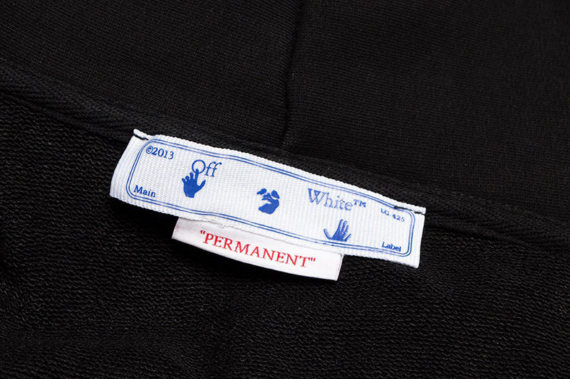 OFF-WHITE Black Paint Script Skate Hoodie Grey