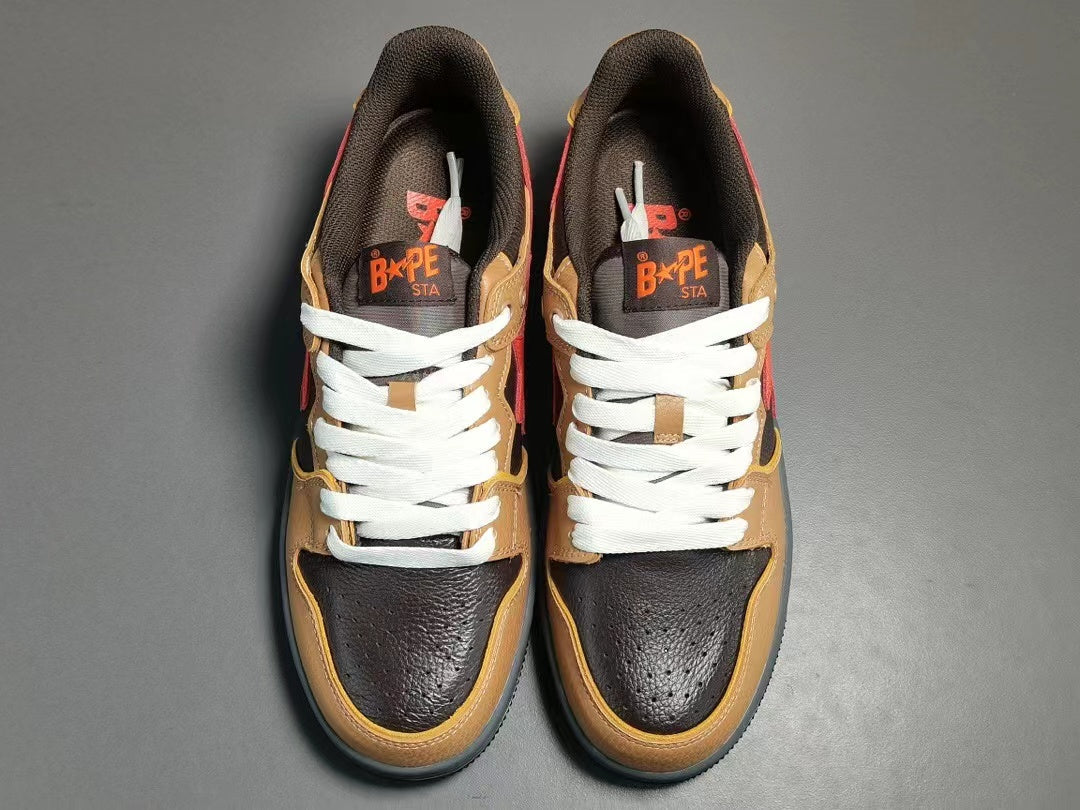 A Bathing Ape Bape SK8 Sta Brown Orange