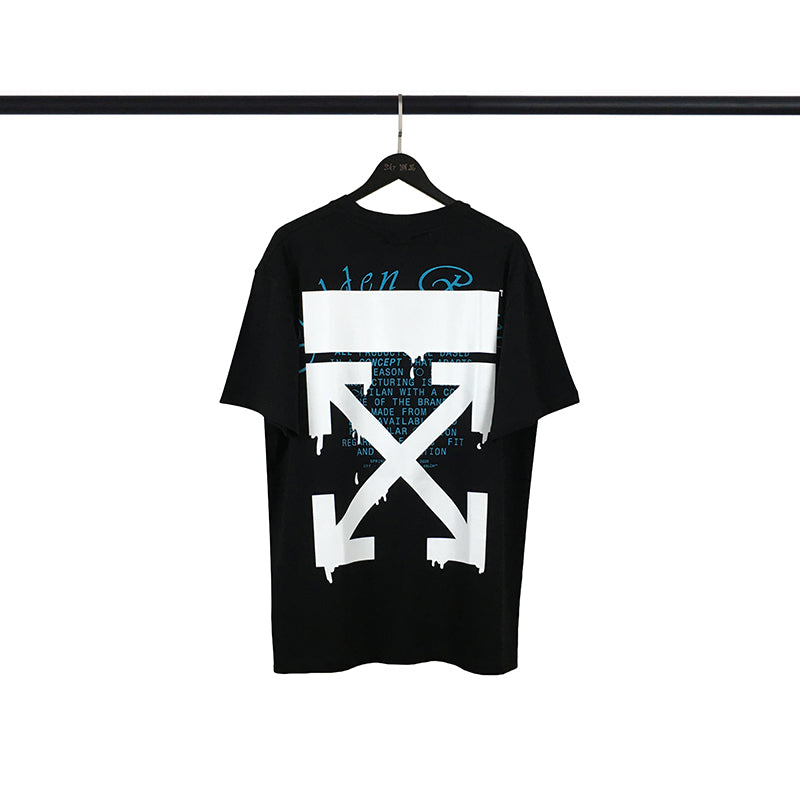 OFF WHITE 20SS Golden Ratio Arrow Graffiti T shirt Black