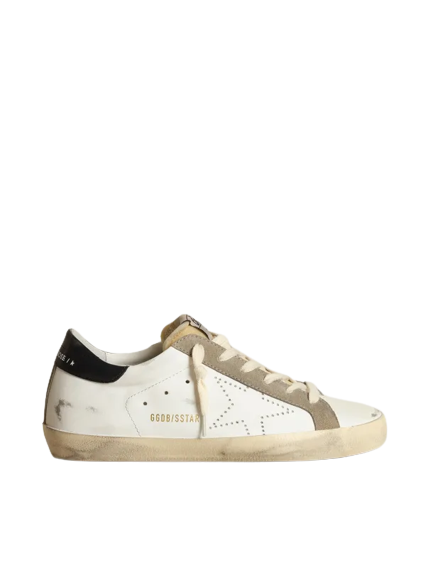 Golden Goose SUPERSTAR with perforated star and glossy midnight-blue leather heel tab