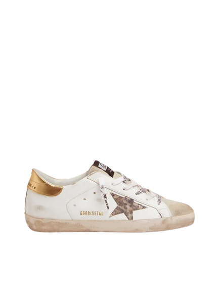 Golden Goose Super-Star White leopard-print star