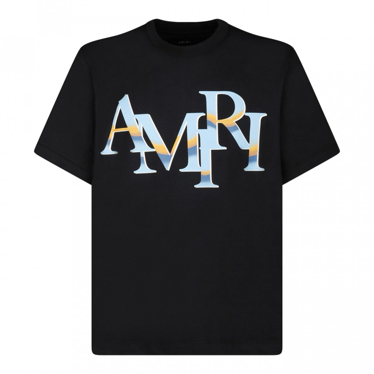 AMIRI STAGGERED CHROME PRINT T-SHIRT BLACK