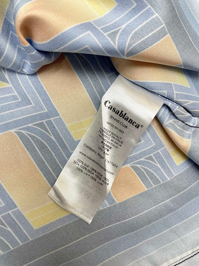 CASABLANCA L'Arche De Nuit Cuban Collar Silk Shirt