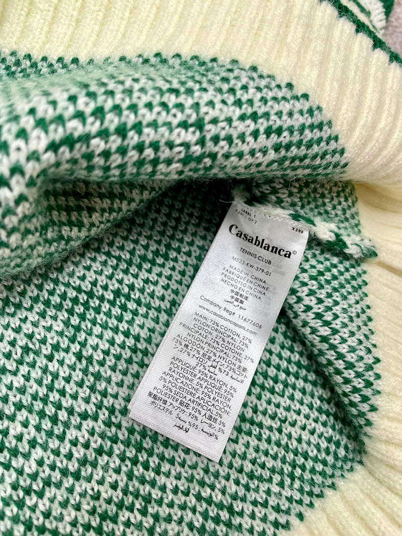CASABLANCA  Merino Wool-Blend Monogram Sweater